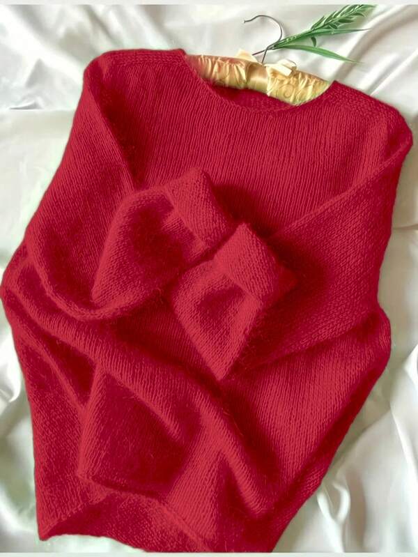 Green Crew Neck Sweater - Lightweight & Soft Knit, Vintage Fresh Style, Casual & Versatile, Suitable For Spring, Summer, Autumn