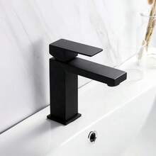Luxury High Single Lever Basin Tap Matte Black Square - Black - View 7
