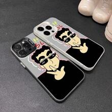 Funda Mini Esmerilada Comic Comic Boy para 17 Air 16 E 15 14 Plus 13 12 Mini 11 Pro Max, Cubierta de Silicona a Prueba de Golpes de Lámina Acrílica - 77-blanco - Ver 5