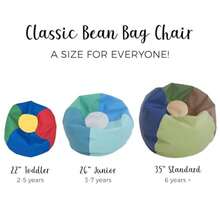 Factory Direct Partners 10478-GYLG SoftScape Classic - Puf Junior de 35 Pulgadas, Muebles para niños, Perfecto para Leer, Jugar Videojuegos, Asientos alternativos para aulas, Gris/Gris Claro(Azul marino, azul (26") Junior) - Multicolor - Ver 4