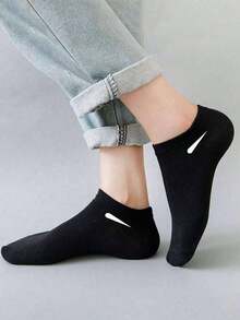 1/6/9/10/12/15/30双男女通用袜子运动袜白/黑/灰短袜隐形袜纯色简约款适合日常休闲穿着 - 彩色 - 查看 8