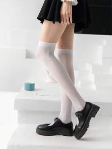 3pairs Solid Socks - White - View 3