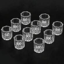 6/10/12/24/36pcs Acrylic Nail Monomer Liquid Powder Glass Cup, Clear Crystal Bowl Holder, For Nail Extension Supplies, Multi-Purpose Divided Cups - Clear - View 10