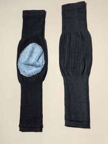 زوج من أغطية الساق الدافئة السميكة من الكشمير والصوف، أربطة الركبة المرنة والقابلة للتنفس مناسبة للجنسين - النمط 1 - مشاهدة 13