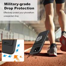 MX Designed For ZTE Blade A55/A35 Wallet Case With Ring Holder Shockproof Protective Phone Case Black - ZTEBladeA55A35Đen - Xem 5