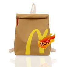 Fun Retro Paper Bag - Casual Canvas Backpack - Classic Large Capacity Bag - Single Shoulder Casual Canvas Backpack - Ginger - View 1