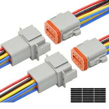 EstiloJuego De 2 Conectores EléCtricos DT Deustch De 8 Pines, Impermeables, Con Cables De 16AWG -40 ℃ -105 ℃ , 600V Y Conectores De Tubos TermorretráCtiles Para Coche, CamióN, BarcoVersióN Mejorada