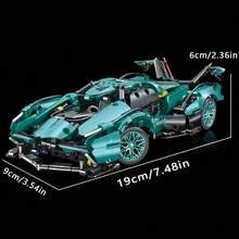 1534pcs Mint Green Sports Car Assembly Kit, Fashionable Sports Car Model, Challenging Racing Car Assembly Set For Adults, Suitable For Various Occasions As Valentine's Day/Birthday Gift - Multicolor - View 6