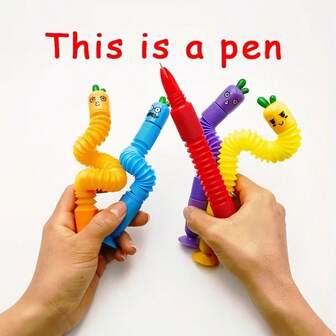 1pc/5pcs Cute Cartoon Simulated Vegetable Carrot Black Neutral Pen, Extendable Pen Body, Bottom With Suction Cup Stand, Creative Fresh Student Stationery