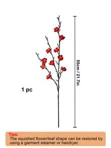 4/8 件人造花红梅花 21.7 英寸假冬甜长茎塑料花家居酒店办公室婚礼派对花园装饰