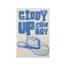 1pc Vintage Cowboy Hat Print_Blue Retro Western Art, Frameless Wall Art, Premium Poster - Multicolor - View 11