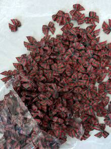 500/200/50/20pcs Christmas Gift Wrapping Bow - Handmade Red, Gold And Green Plaid Pattern Bow Decoration, Heart Bow, DIY Hand-Made Bow, Clothes, Bags, Bow, Suitable For Gifts And Handicrafts, Christmas, Christmas Decorations, New Year, New Year's Day, Valentine's Day, Mother's, Valentine's Day Party, Home Decor, Home Gifts - Multicolor - View 3