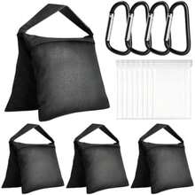 NIERBO Bolsa de Arena Resistente para Estudio Fotográfico Bolsa de Peso Diseño de Alforja para Fotografía Trípode Soporte Luz Patio Aire Libre Deportes Sets Fotografía Set 4 PZS (4 PZS Round)(4 PZS Square) - Multicolor - Ver 2