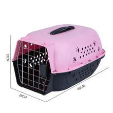 1个带提手的宠物空气箱，有粉色/蓝色/绿色/灰色四种颜色可选，容量大，便于携带和清洁，适合户外旅行，适合猫、小型犬和其他小型宠物，由聚丙烯（PP）和铁制成。 - 彩色 - 查看 2