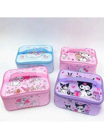  Sanrio Cartoon Character Insulated Lunch Bag Thermal Insulation Bag- Water-Resistant Canvas Cooler Box With Cute Kawaii Design - Perfect Daily Storage Satchel For Women And Girls On-The-Go