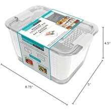 Kitchen Spaces - Contenedor de colador para espacios de cocina, ahorrador de productos, organizador de nevera con tapa, lavar, colar y almacenar, para refrigerador, congelador y despensa,(Blanco Mediano) - Multicolor - Ver 2