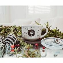 Nightmare Before Christmas  The Santa Jack Wreath Ceramic Soup Mug Bowl With Vented Lid Holds 24 Ounces - 黑色 - 查看 5