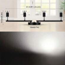 1 件现代 4 灯吊灯，330° 可旋转聚光灯，半嵌入式安装，哑光镍饰面，铸铁材质，开关控制，硬接线，110-240V，适用于厨房、客厅、卧室 - 不含灯泡。 - 4頭聚光燈不含燈炮 - 查看 10