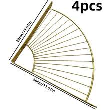 4pcs Metal Bracket, Wall Decoration Support Bracket,Wall Decor, Modern Shelf Brackets For DIY Floating Shelves, Gold - Multiple Sizes - Multicolor - View 10