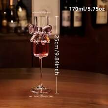 一只优雅的香槟杯，配有大蝴蝶结，可爱的粉色蝴蝶柄酒杯，适用于香槟、葡萄酒、起泡酒、甜酒，是家庭聚会、家庭酒吧、商业酒吧、婚礼、庆典的理想之选，也是一份完美的礼物。 - 彩色 - 查看 12