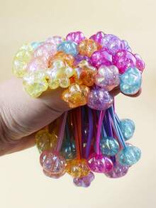 14 قطعة أربطة شعر ملونة مزينة بالنجوم للبنات - متعدد الألوان - مشاهدة 7