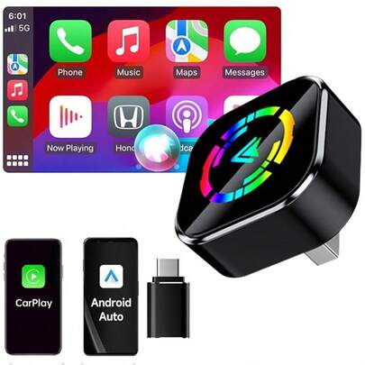 2026 Wireless Carplay Adapter For IPhone/Android - Fast Connection,No Latency,Hands-Free Call Wireless Adapter Electronic Charger Carplay Dongle