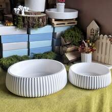 DIY粘土模具条纹储物碗、水泥、石膏、蜡烛模具、首饰收纳盒、硅胶模具 - 白色 - 查看 6