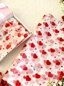 20pcs Romantic Red Heart Pattern Tissue Paper, 20 Inches X 14 Inches - Suitable For Wedding, Valentine's Day, Birthday Gift Wrapping And Filler, Holiday Party Supplies, Wedding Gifts - Multicolor - View 1