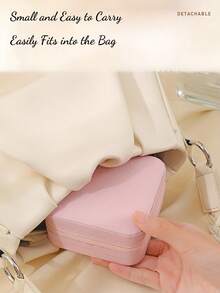 Customizable Floral Jewelry Box, Portable Travel Jewelry Box, PU Square Jewelry Storage Box, Mini Zipper Jewelry Box, And Custom Jewelry Storage Box, Suitable As Mother's Day Gift, Wedding Gift, Bridesmaid Gift, Anniversary Gift, Christmas Gift, And Thoughtful Gift For Girlfriend - Multicolor - View 5