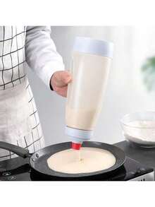 1000ml Hand-Cranked Batter Mixer Bottle Batter Dispenser,Salad Bottles, Condiment Bottles, Cooking Bottles, Kitchen Dispensing Bottles - Trong sáng - Xem 10