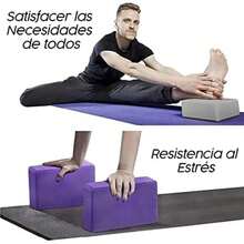 MONZÓ| Bloques de Yoga | 2 Bloques de Yoga | 2 Bloques de yoga + 1 Yoga Strap| 2 Bloques de Yoga + 1 Correa de Estiramiento | Yoga| Pilates | Bloque de Yoga | Yoga Strap |Correa de Estiramiento |(GRIS 2 BLOQUES DE YOGA)