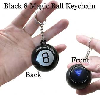 2026 New Portable Black 8-Ball Magic Keychain, Relaxation Decision Helper, Durable Plastic, Interesting Creative Gift For Valentine's Day, New Year, Back To School Season, Special Offer