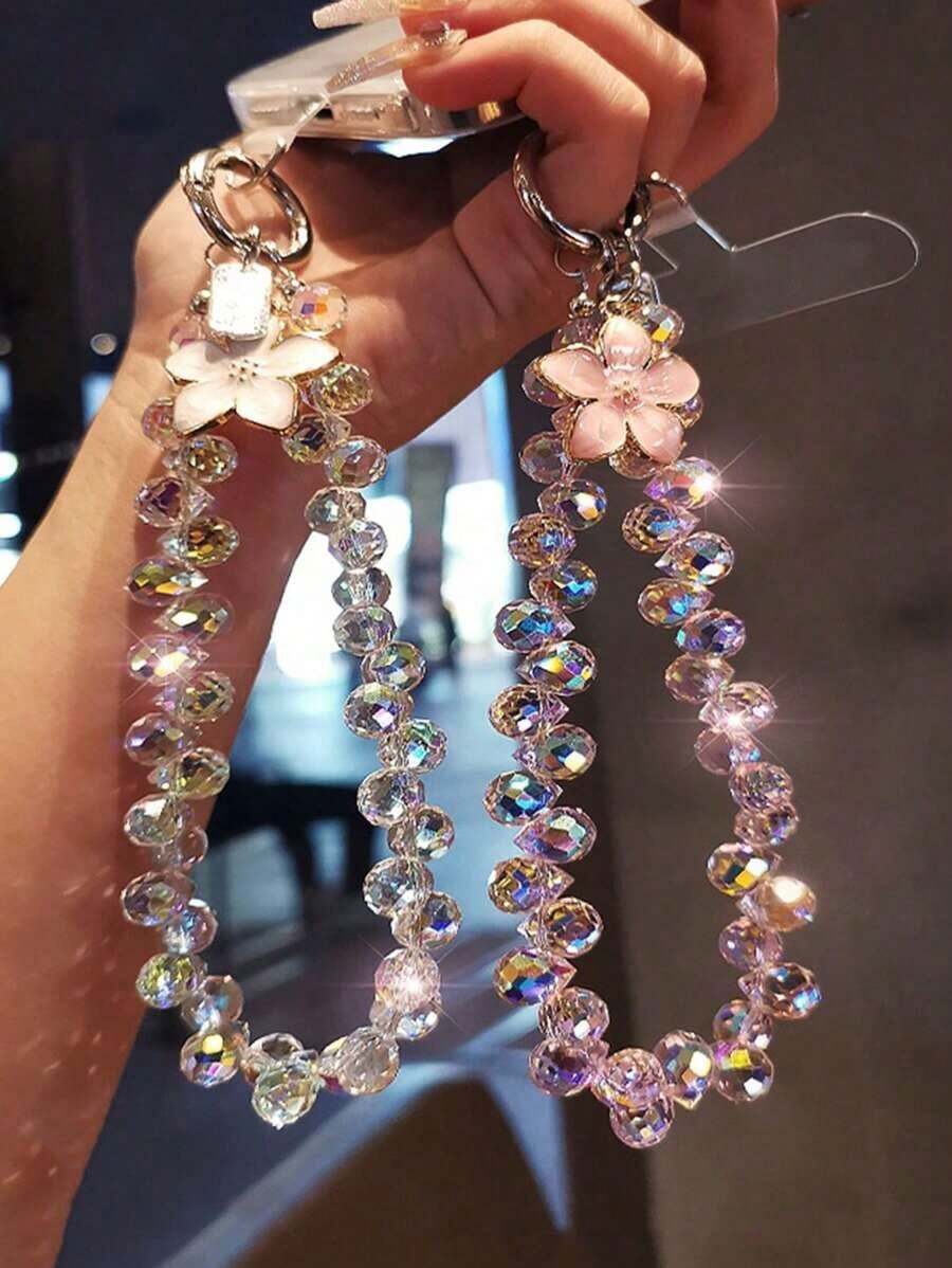 1 chiếc dây đeo điện thoại mặt hoa, dây đeo điện thoại đính hạt cao cấp, dây đeo cổ tay ngắn thời trang chống thất lạc khi đi du lịch, mua sắm ngoài trời, tương thích với Android và hầu hết các điện thoại thông minh, quà tặng cho mẹ, gia đình, bạn bè, trẻ em, sinh nhật, ngày lễ. - Nhiều màu - Xem 1