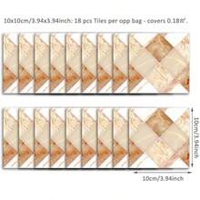 BESPORTBLE 18 Piezas de Baldosas deármol Pelar Y Pegar Pared Adhesivo para Salpicaduras de Vinilo Impermeable Mosaico para Salpicaduras para Baño Cocina 10X10 - cafetería - Ver 4