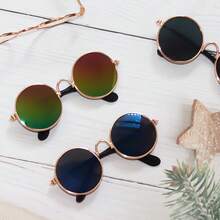 独特时尚的嘻哈风格宠物太阳镜，猫狗均适用 - 彩色 - 查看 5