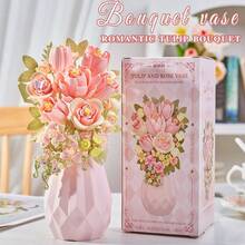 1件全新逼真高难度串珠拼装积木花束，包含康乃馨、雏菊、茉莉花，可用于装饰、家居装饰、生日礼物，采用ABS材质，心形花朵，DIY手工制作，适合情人节、母亲节、圣诞节、生日等场合。 - 多色 - 查看 10