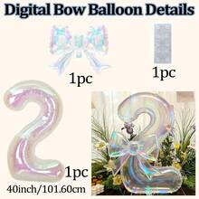 40-calowe (101,6 cm) matowe białe balony cyfry/kolorowe balony cyfry z różową kokardką/kolorowe balony z kokardką, matowy biały zestaw balonów foliowych cyfry, odpowiednie na urodziny w wieku 0-9 lat, różowa księżniczka, motyw westernu, przyjęcie urodzinowe, dekoracje balonowe, rocznica, dekoracja na przyjęcie z okazji ukończenia szkoły, dekoracja ślubna, dekoracje urodzinowe, dekoracja świąteczna, hel do balonów, dekoracja na Halloween - Wielokolorowe - Zobacz 32