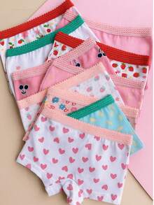 Set Of 10 Girls' Printed Cotton Shorts - 彩色 - 查看 1