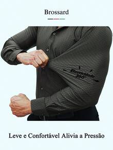 Men's Slim Fit Luxury Dress Shirt With Elastane, Wrinkle-Free Knit | Stylish Breathable Plaid Shirt | Elegant Slim Fit And High-Quality Fabric | Soft And Breathable | Imported Product - 軍綠色 - 查看 4