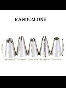 5件套430不锈钢蛋糕裱花嘴套装 - 无缝焊接打磨防锈，适用于家庭厨房和烘焙 - 銀色 - 查看 11