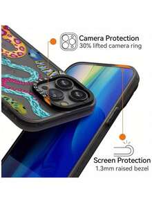 Compatible With 11 To 16 Pro - Fun And Stylish Case - Durable And Fashionable Phone Case - Feminine Snake Print Design For 11 To 16 Pro 6.1" - 彩色 - 查看 3