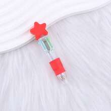 1/4 Pcs 5-Pointed Star Gel Pen | 4 Colors Retractable Ballpoint Pen With Soft Star Pen Sleeve, Mini Portable Writing Tool For School And Office, Ergonomic Design, Retractable & Closable, Essential Stationery For Back To School - 彩色 - 查看 5