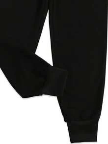 Pantalones Deportivos para Mujer , Diseño de New York U.S.A. con Estilo Clásico, Negros, Cómodos con Bolsillos, Urbana, Must-Have para Estilo Casual y Dinámico en el Cotidiano - negro azabache - Ver 3