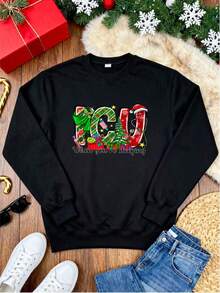 Women Plus Size Sports Sweatshirts - Black - View 3