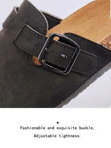 Men's Casual Beach Mule Sandals, Soft Cork Slippers, Summer Unisex Flip Flops, Plus Size Indoor Office Slippers - Black - View 8