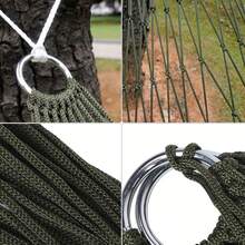 Netz-Hängematte, einfache Outdoor-Seil-Hängematte, dunkelgrün, rot, blaue Nylon-Netz-Hängematte, geeignet zum Aufhängen an Bäumen Outdoor, Camping und Garten-Entspannung als Picknick-Matte oder Stuhl, Outdoor-Hängematte