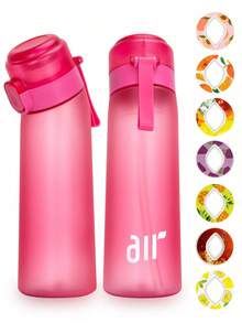 1个水果香味水瓶，运动水瓶入门套装，户外运动水杯，含1个随机椭圆形水果香味环，适合健身房和户外活动礼品 - （香味环仅改善嗅觉，不改变味道）不会改变水的味道，只会让水散发香味 - 彩色 - 查看 20