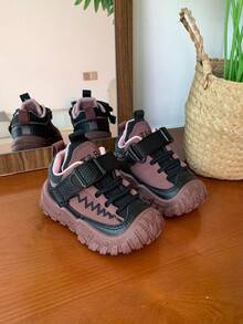 2-13 Years Old All-Season Casual Fashion Versatile Children's Sports Shoes, Unisex Neutral Style Kids' Sports Shoes, New Spring/Autumn Outdoor Anti-Slip Durable Cool Purple-Red Boys' Hiking Shoes, Girls' Running Shoes, Soft Bottom Comfortable Lightweight Toddler Walking Shoes, Breathable Full Leather Girls' Casual Shoes For Autumn/Winter - Red Violet - View 5