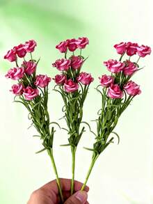 1 pieza/3 piezas Flores de rosa artificiales, decoración del hogar - Rosa Fucsia - Ver 6