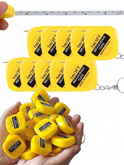 Paquete de 1/5/10/20 cintas métricas retráctiles mini - 1 metro/3 pies - cinta métrica de bolsillo portátil de metal y plástico para diversos eventos y regalos (color aleatorio)